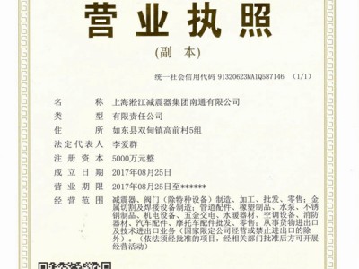 上海淞江减震器集团南通有限公司营业执照